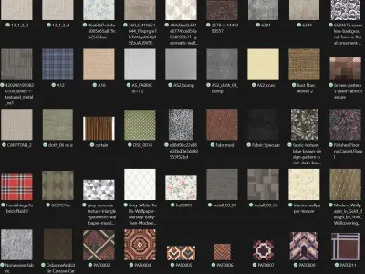 SET OF CURTAINS HIGH POLY PLUS PATTERNS FOLDER Free 3D model