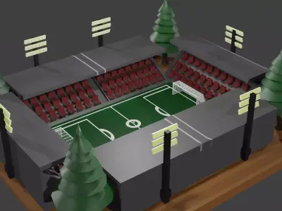  Low Polygon 3D Stadium Low-poly 3D model