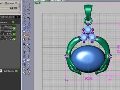 hand medall jewellry 3D print model
