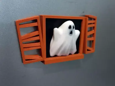 Halloween window fridge magnet  3D print model