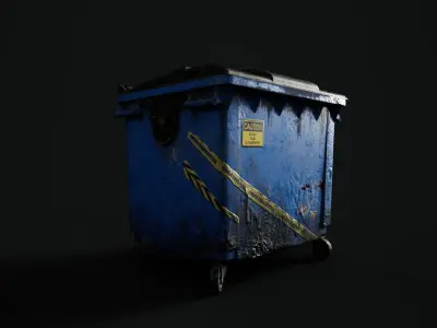 Dumpster trash can Low-poly 3D model purchase