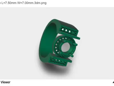 Men Ring With Round Cut Center Stone 3D print model