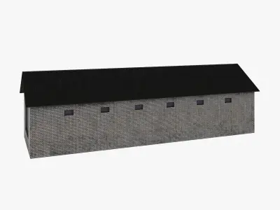 Brick Hangar Low Poly Free low-poly 3D model