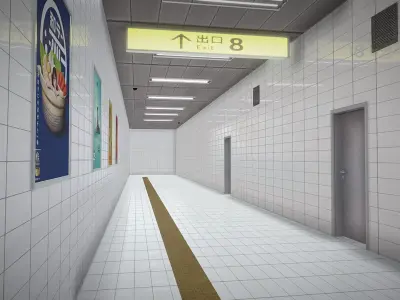 The Exit 8  Low-poly 3D model