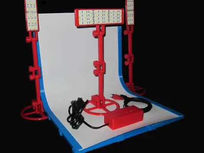 SET - Infinite Seamless White Backdrop And LED Light - RCA 3D print model