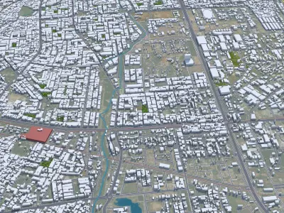 Kota Rajasthan India 20km Low-poly 3D model