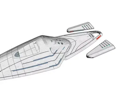 USS Voyager J Refit Modell 3D print model