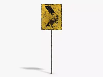 Damaged Sharp Corner Sign Low-poly 3D model