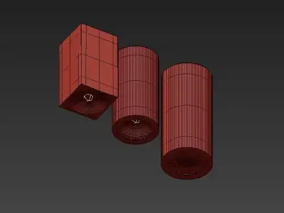 Ceiling three outdoor wall lights 3D model