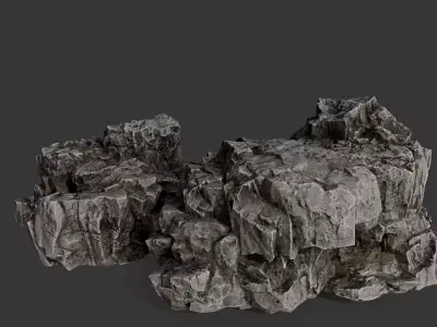 Cliff Rock with Multiple Textures Low-poly 3D model purchase