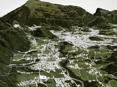 Cityscape Garmisch Partenkirchen Bavaria Germany 3D model