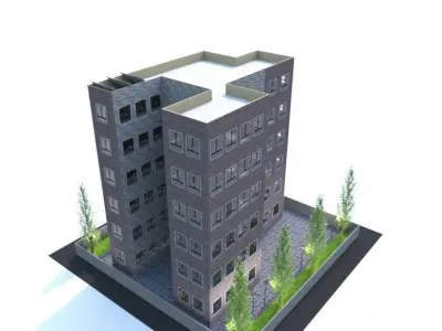 Beautiful residence building code 111 Low-poly 3D model