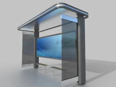 Bus Shelter 03 Low-poly 3D model