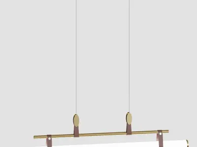 Minimalist lamp with leather accents 3D model