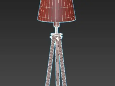 stello-t1-00-11 wooden tripod floor lamp with shade 3D model