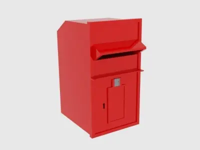 British Post Box Low-poly 3D model