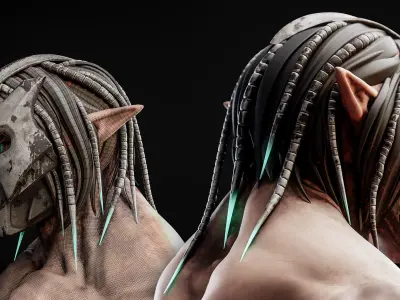 20 Brush Sci-fi Hair 3D model