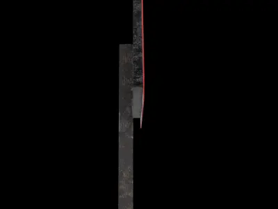 Right hand curve Roadsign Low-poly 3D model