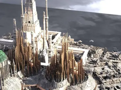 Asgardian Advanced City Kitbash 3D model