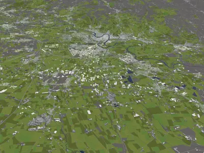 Verona Italy 50x50km 3D City Map 3D model