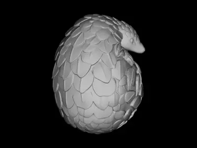 Wooden Armadillo Sphere STL 3D Print Model  3D print model