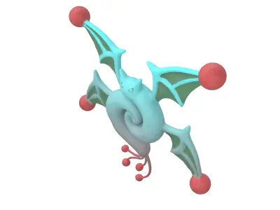 Abstract Elf Bat Character v1 003 Low-poly 3D model