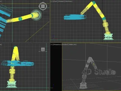 Animated Robot Hand using Bones  Low-Poly 3D  Low-poly 3D model
