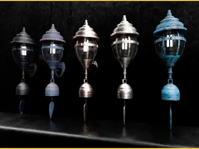 Ac old lantern plus Low-poly 3D model