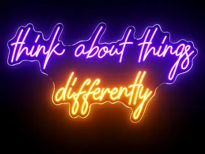 Think About Things Differently Neon Sign 3D model