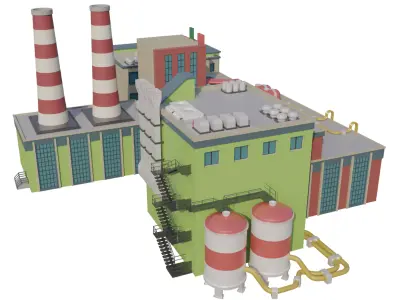 Factory Low-poly 3D model