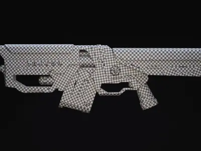 Thraxal Rifle Scifi Game Ready Low-poly 3D model