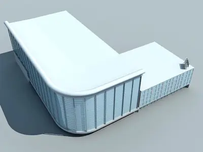 Set of 20 Buildings  Low-poly 3D model