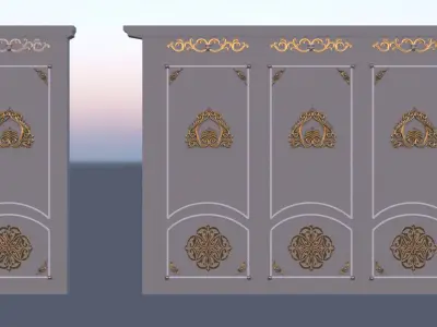 door and wall 3D model