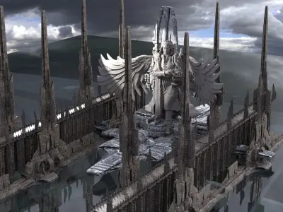 Fallen Angel City Walkways Kit bash 3D model