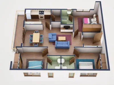 3D Floor Plan Model 57 3D model