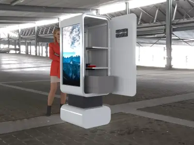 Modern Self Photo Kiosk Digital Selfie Studio 3D model