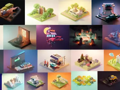 25  3d model render in blender 3D model