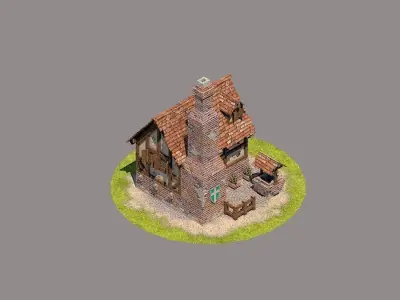 Teuton buildings 3D model