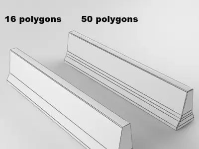 Traffic concrete barrier 03 Low-poly 3D model