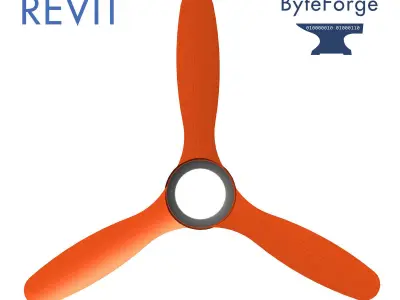 Revit Parametric Modern Ceiling Fan 3D model