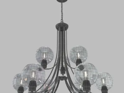 Pruitt Chandelier PRUC5034MBK by Quoizel 3D model