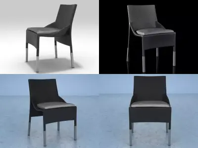 Slim Line Side Chair 3D model