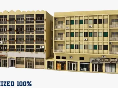Qatar Building Apartment Low-poly 3D model