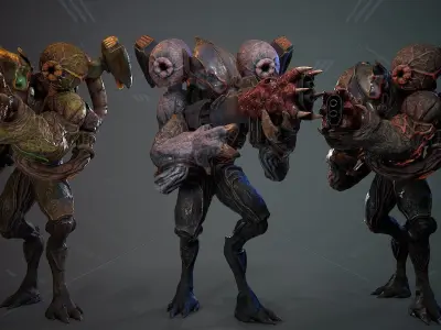 Biochemical Monster 07 Low-poly 3D model