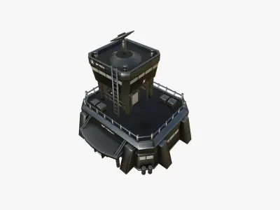 SciFi Facility B09 Dark Metal - Sci Fi Exterior Design Low-poly 3D model
