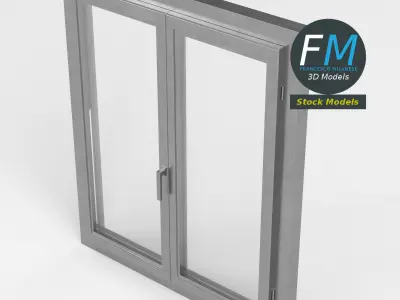 2 panels window 3D model