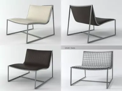 Samoa four different lounge chairs 3D model
