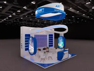 Exhibition booth stand 5 x 6 3D model