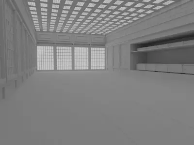 Japanese training dojo no material 3D model