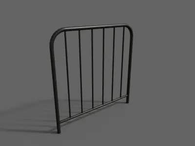 PBR Pedestrian Guard Rail Black V2 Low-poly 3D model